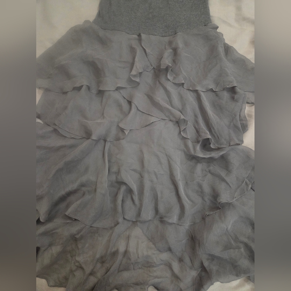 Haute Hippie Gray Maxi Skirt/Dress with Tiered Ruffles - Picture 4 of 4